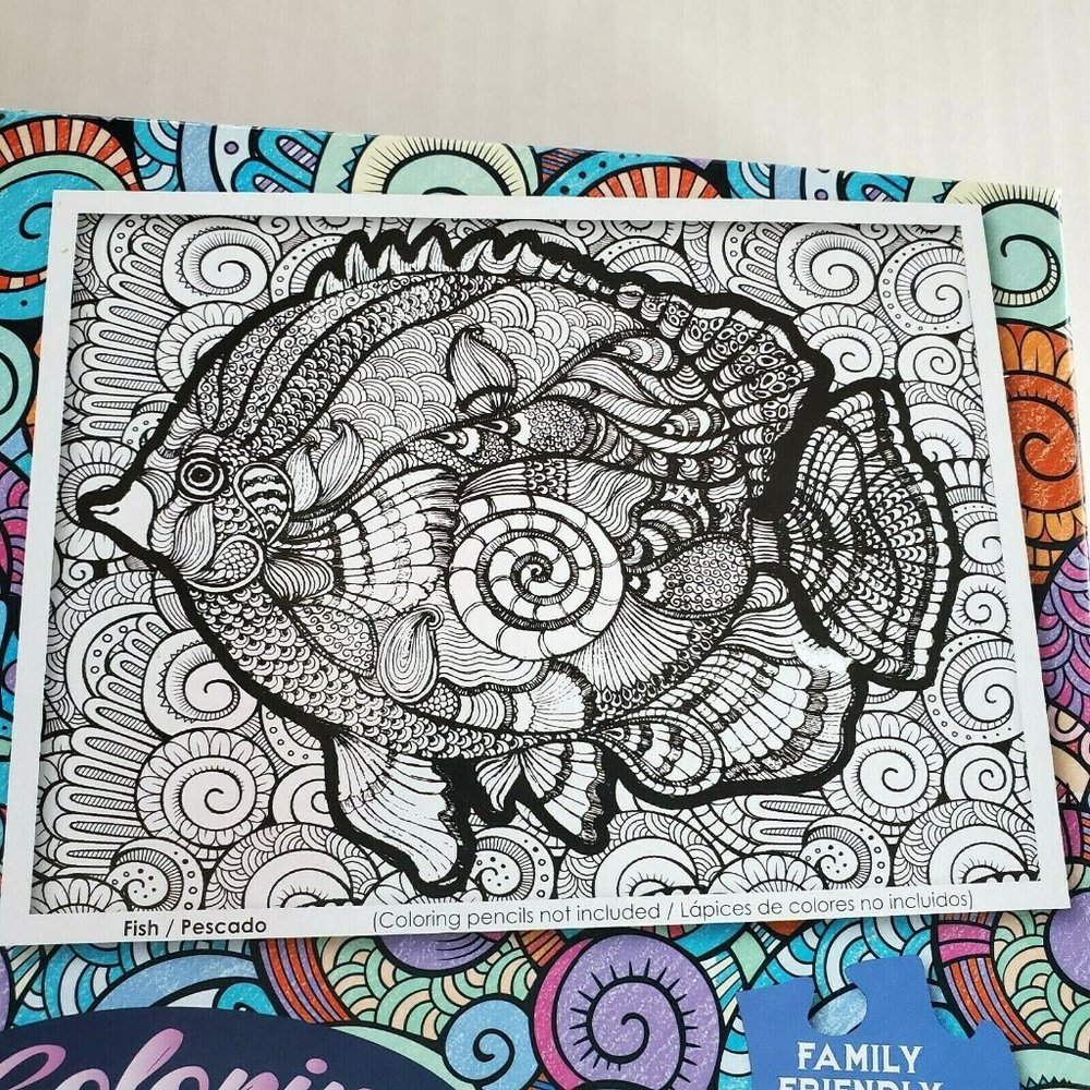 Fish Coloring Puzzle 300 Piece Jigsaw Sealed Lafayette Puzzle Factory 18" x 24" - Picture 6 of 7